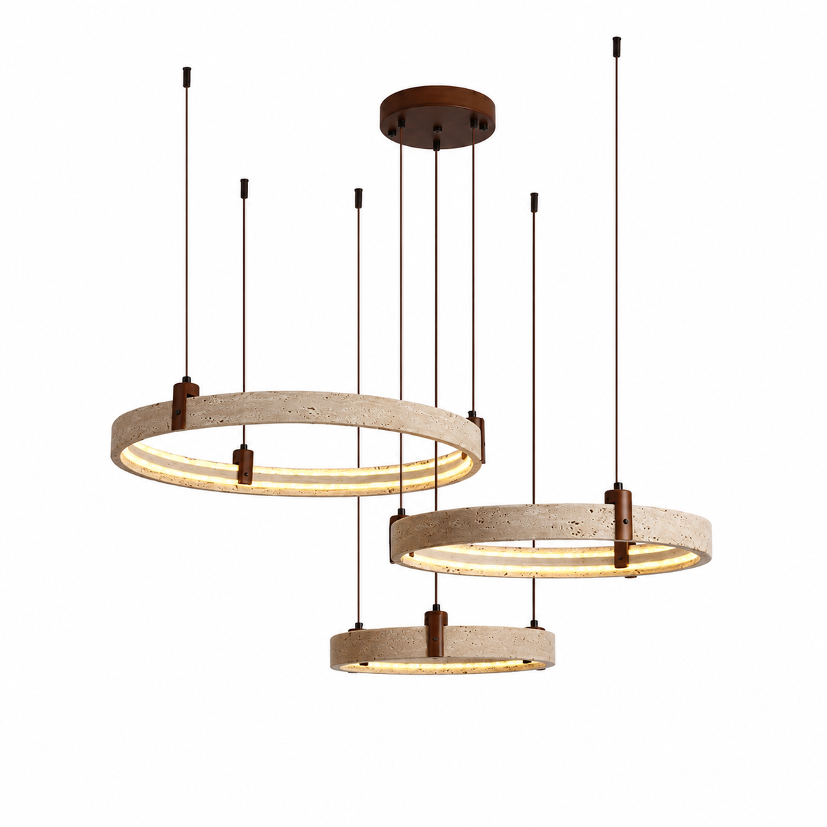 Strata Travertine Ring Chandelier
