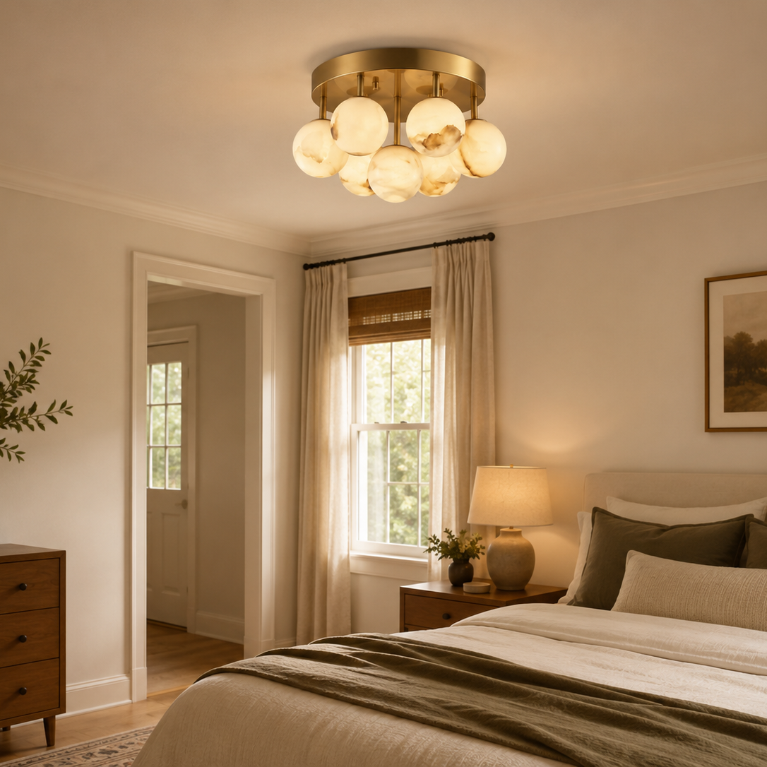Noma Alabaster Cluster Flush Mount