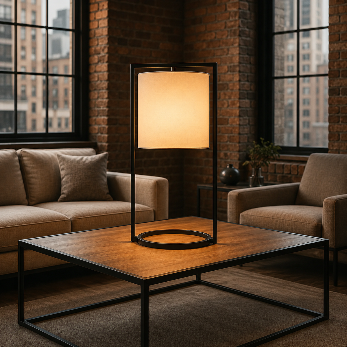 Frame Matte Black Table Lamp