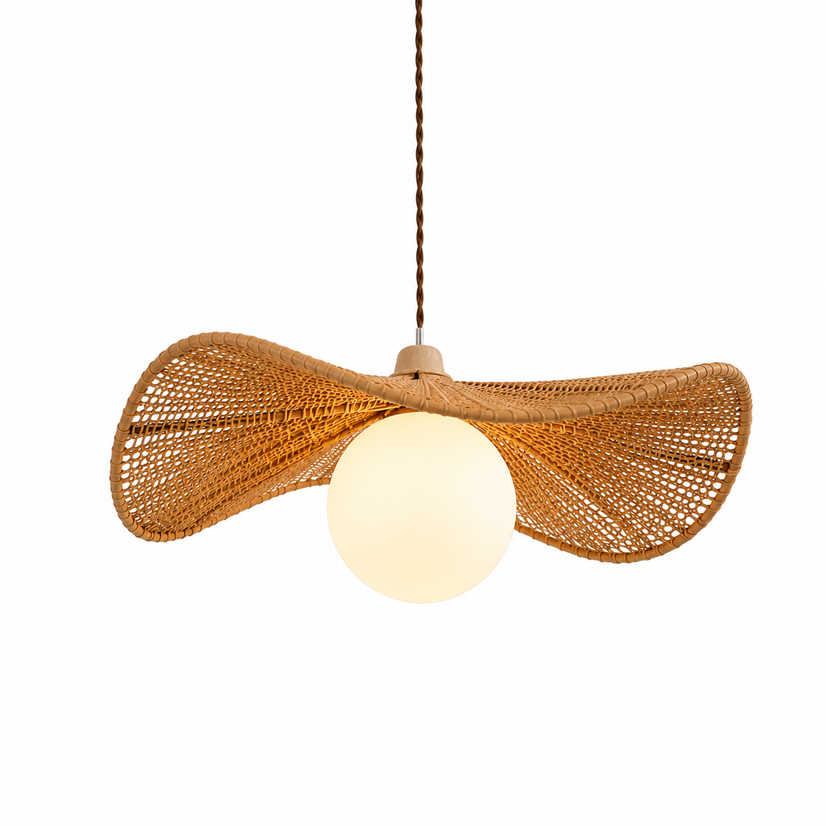 Soleil Rattan Wing Pendant