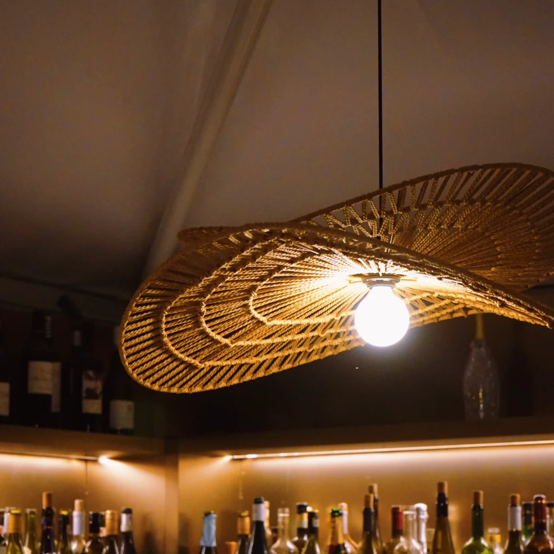 Natural Woven Fringe Pendant Light