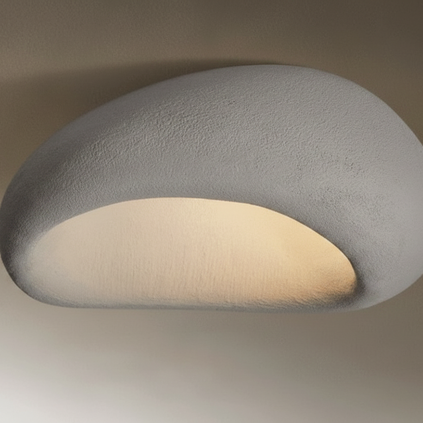 Pebble Plaster Flush Mount Ceiling Light