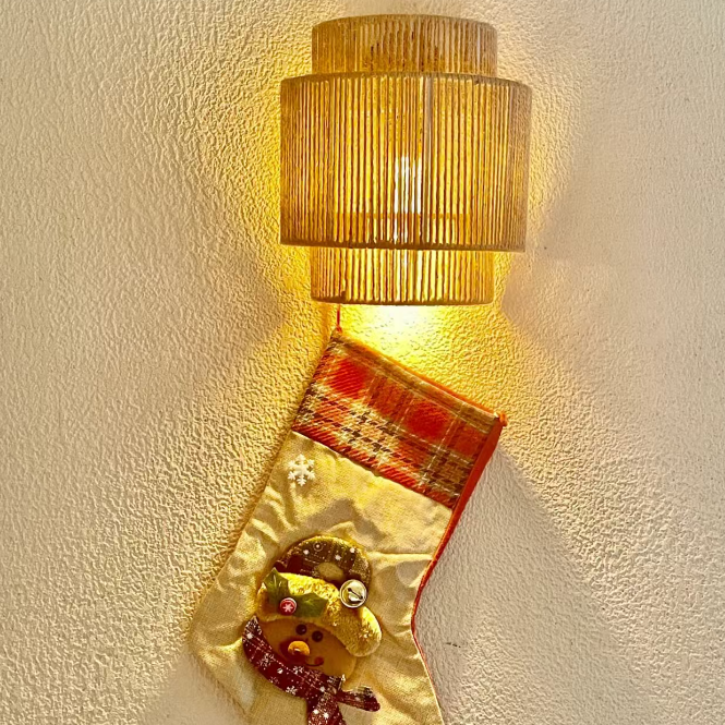 Woven Rope Drum Wall Sconce