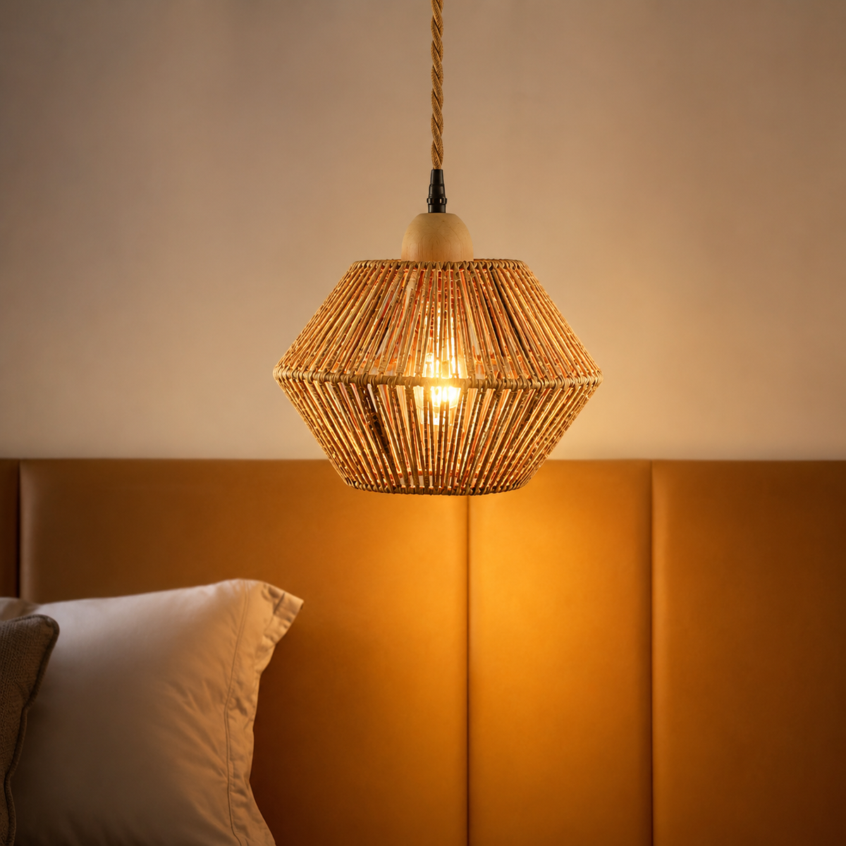 Jute Lantern Pendant & Flush Mount