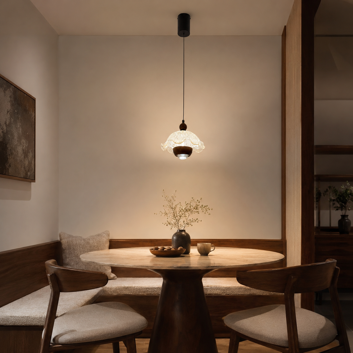 Fleur Ruffle Glass Pendant Light