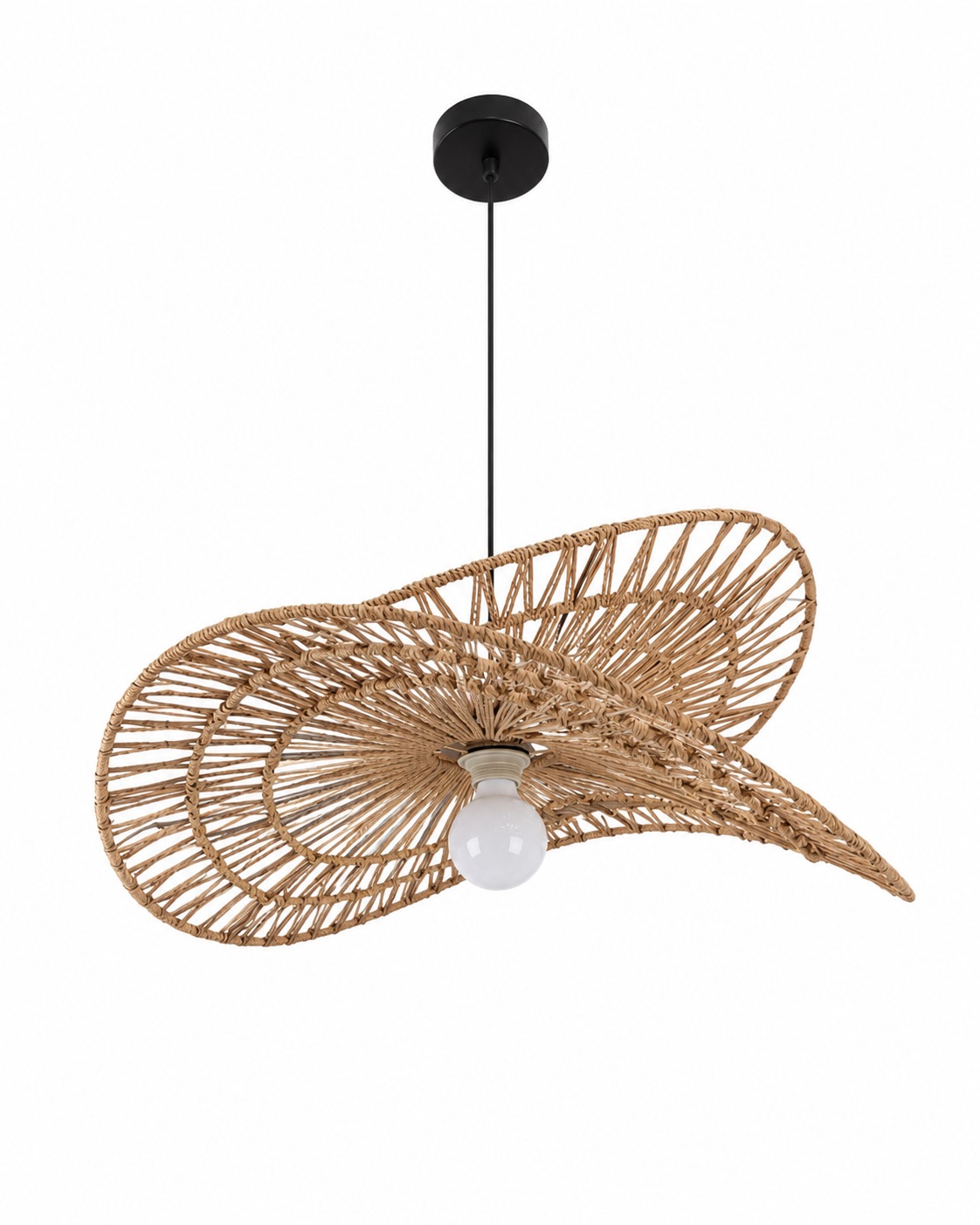 Natural Woven Fringe Pendant Light