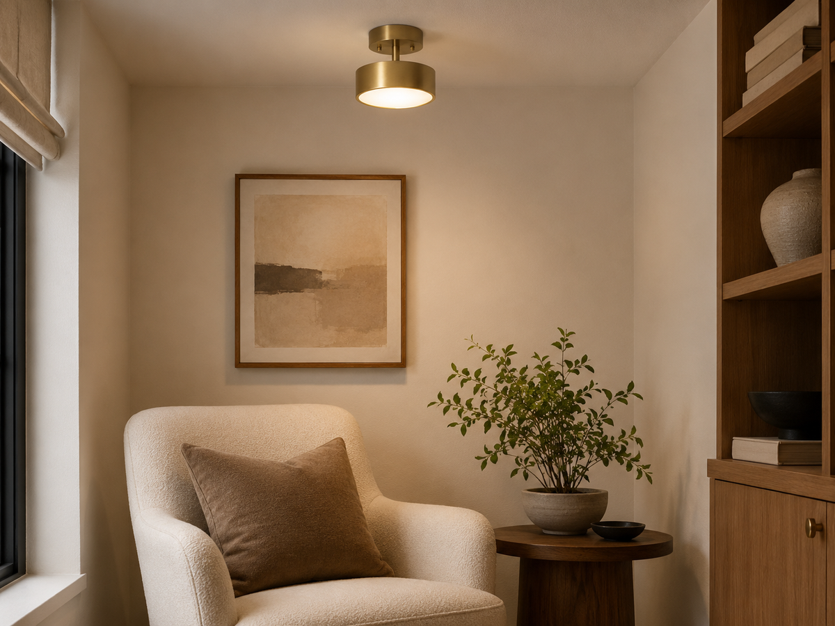 Oryn Brass Drum Flush Mount