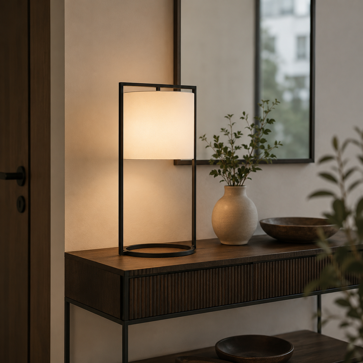 Frame Matte Black Table Lamp