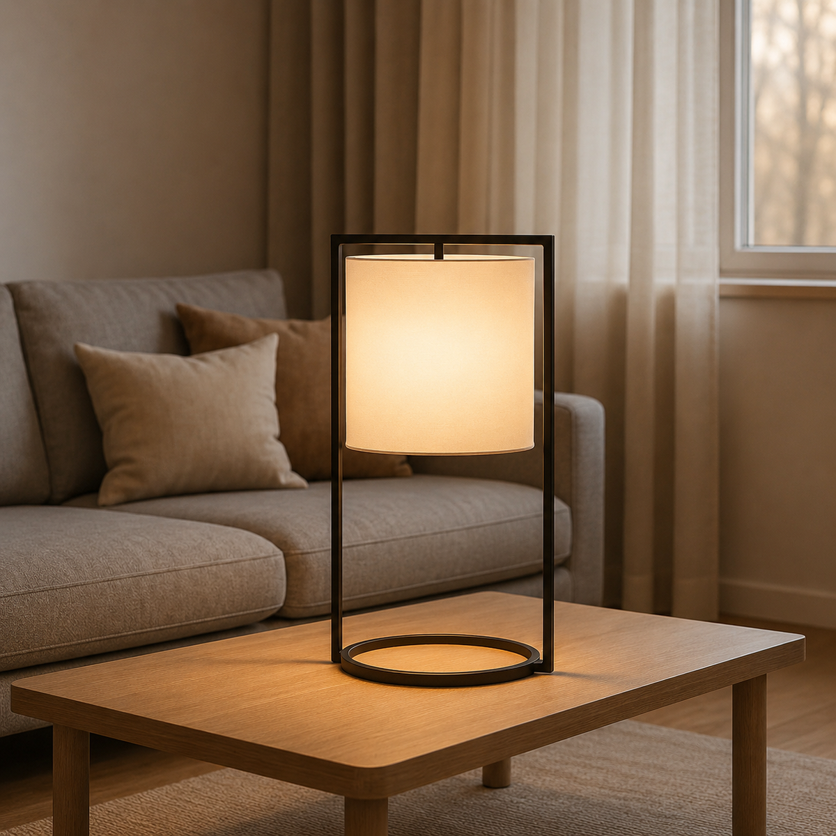 Frame Matte Black Table Lamp