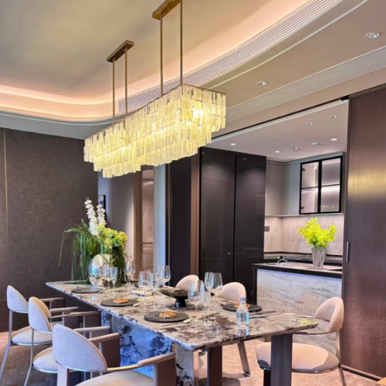 Shell Tiered Rectangle Chandelier