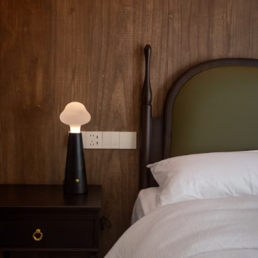 Cloud Glass Wood Table Lamp