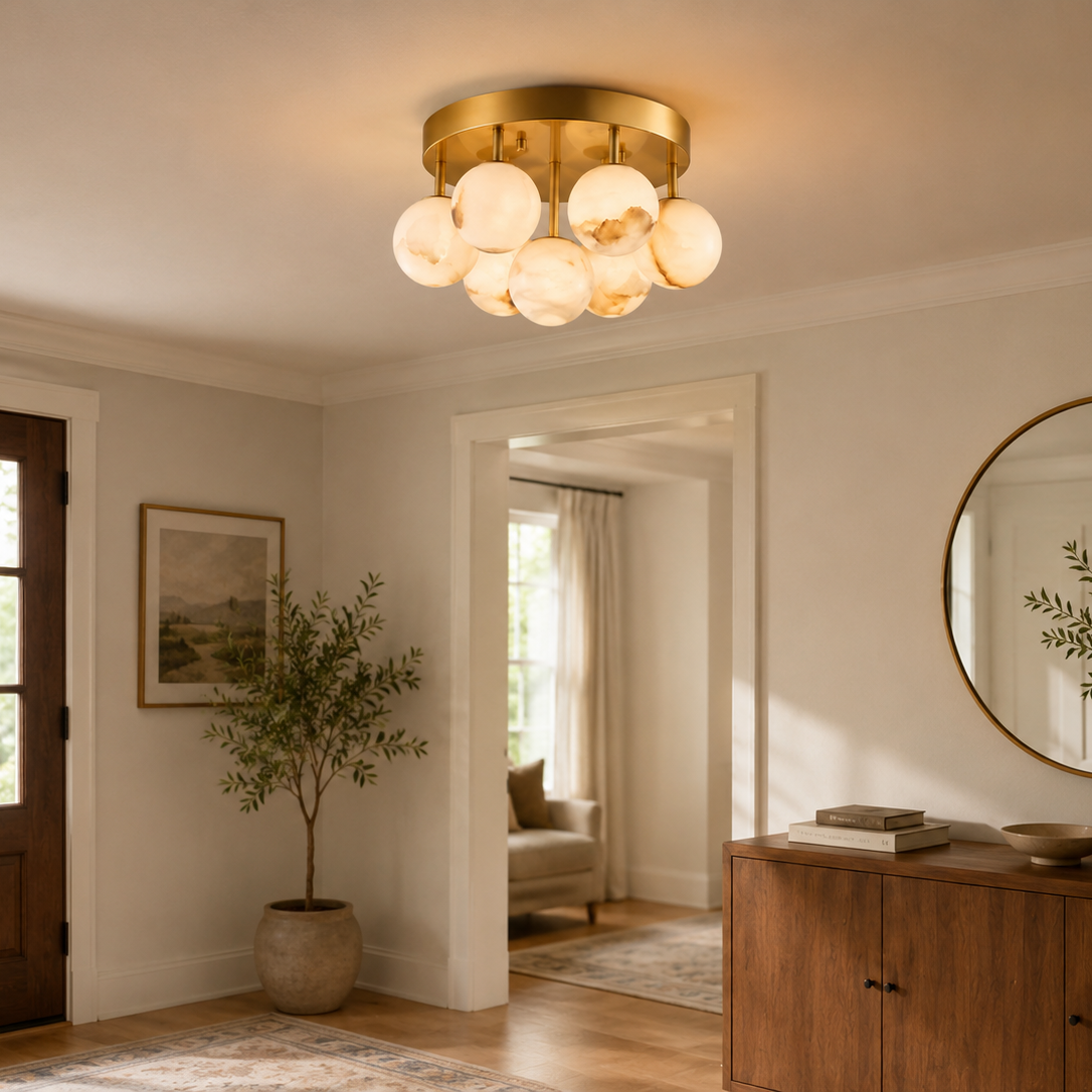 Noma Alabaster Cluster Flush Mount