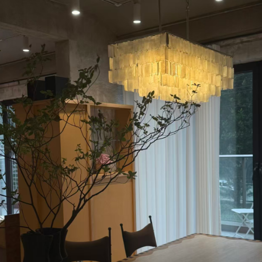 Shell Tiered Rectangle Chandelier