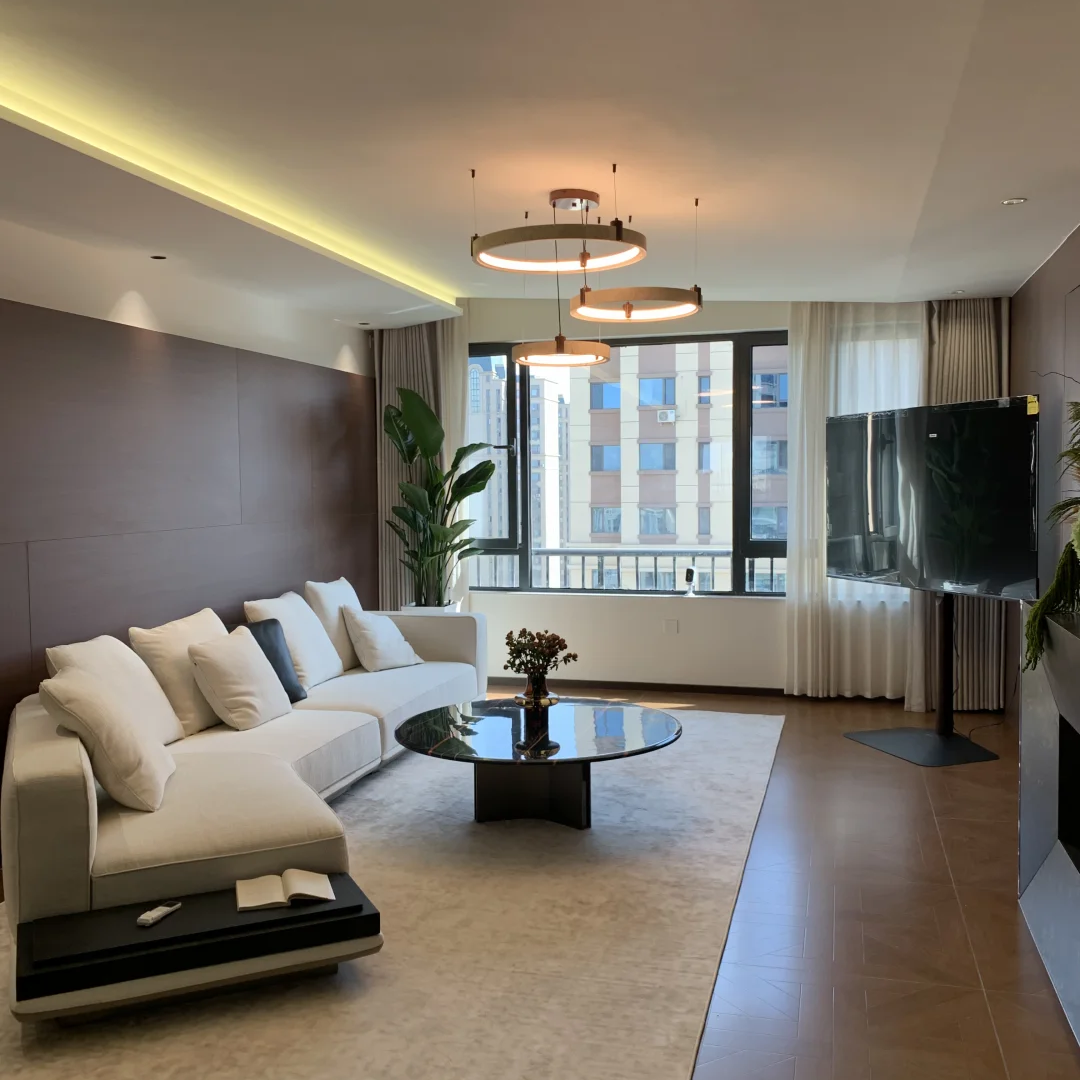 Strata Travertine Ring Chandelier