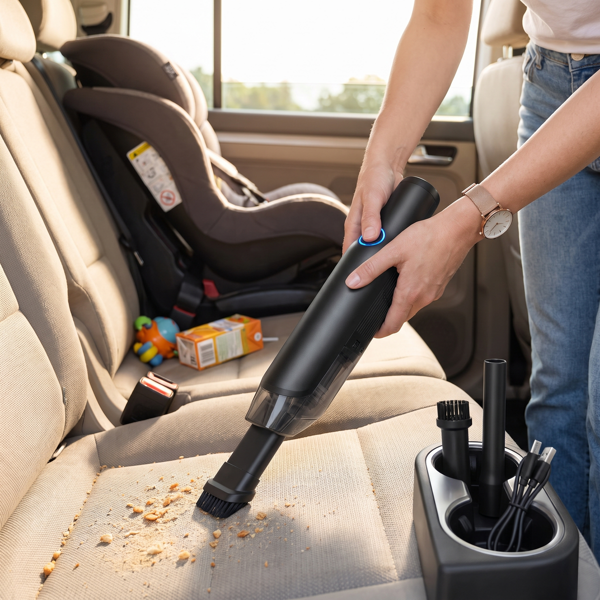 Rechargeable Car Vacuum Portable Cordless Handheld Compact lifestyle