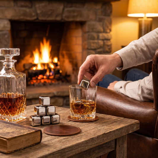 Stainless Steel Whiskey Stones Set Food Safe Reusable lifestyle