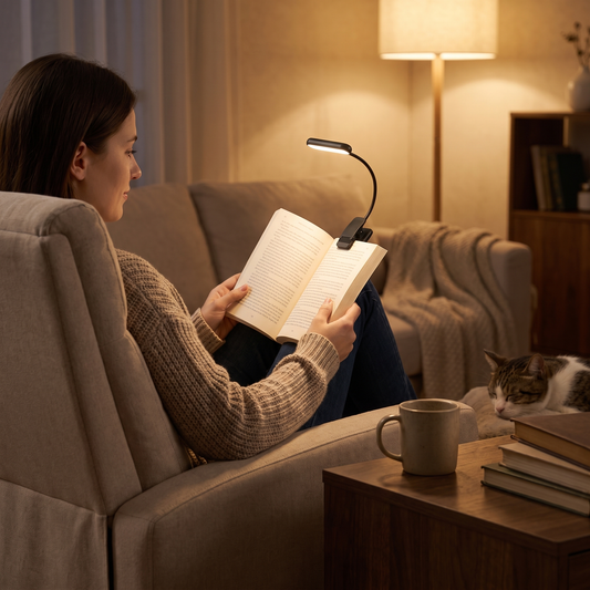 Clip Reading Light USB Rechargeable LED Flexible Neck lifestyle