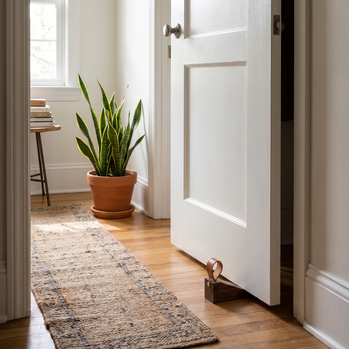Scandinavian Design Wooden Door Stop Home Accent Decor lifestyle