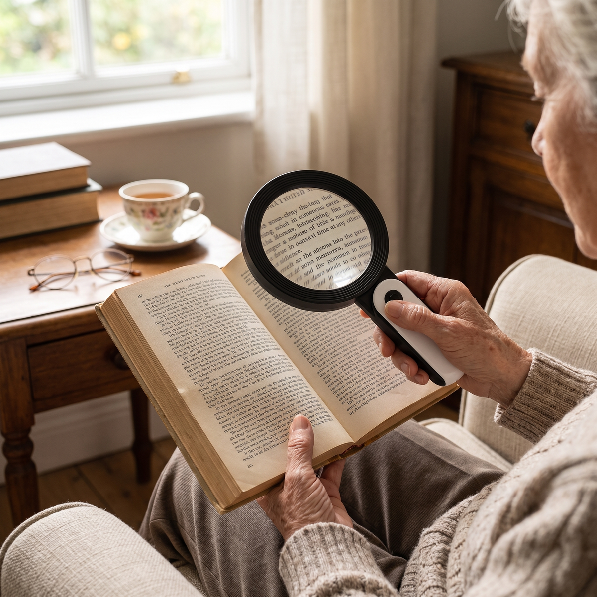 Handheld Magnifying Glass LED Foldable Lighted Lens lifestyle