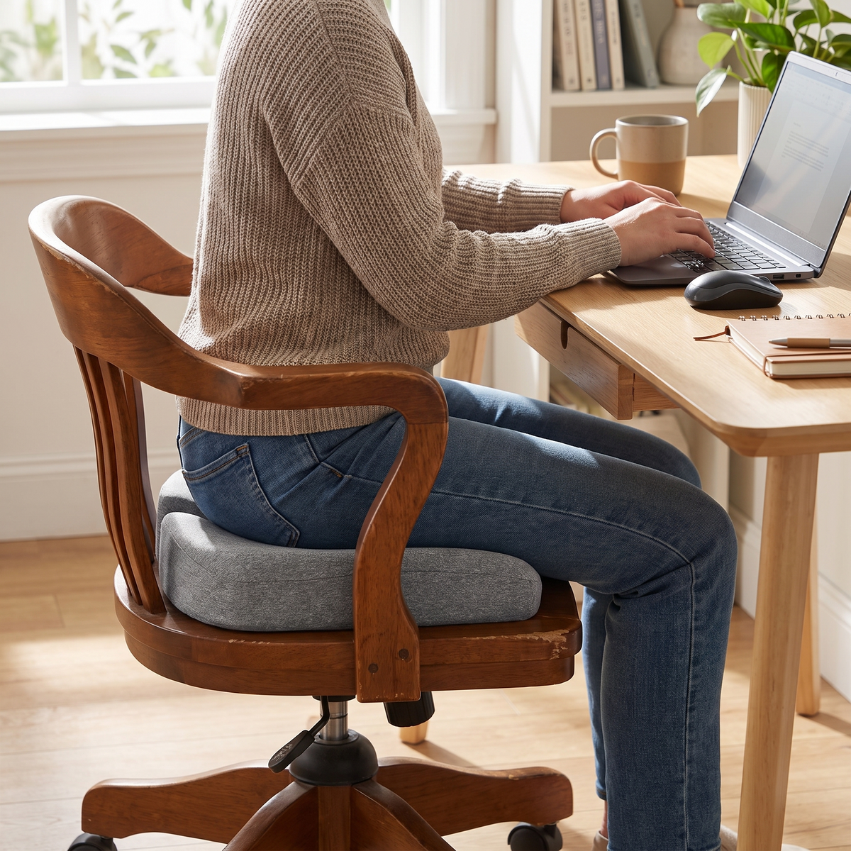Orthopedic Seat Cushion Memory Foam Ergonomic Design lifestyle