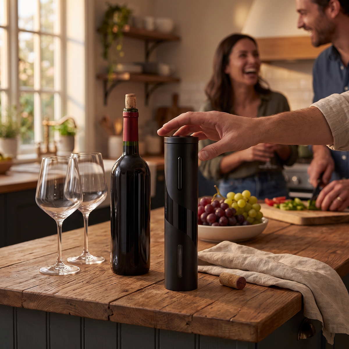Rechargeable Electric Wine Opener Automatic Corkscrew Set lifestyle