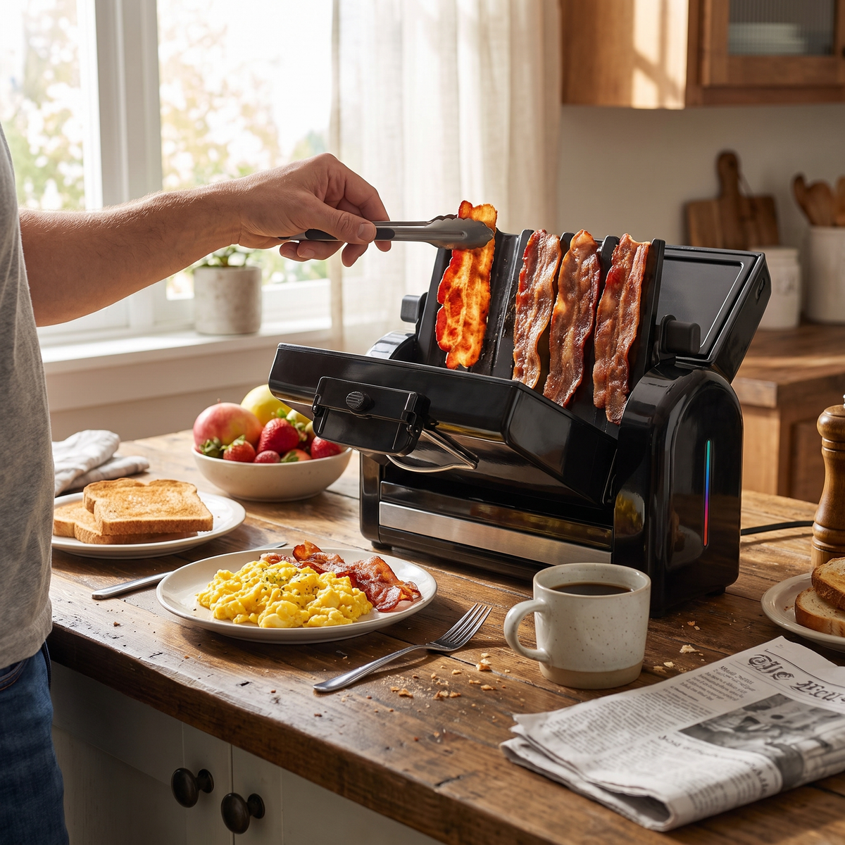 Bacon Toaster Vertical Cooker Healthy Countertop Appliance lifestyle