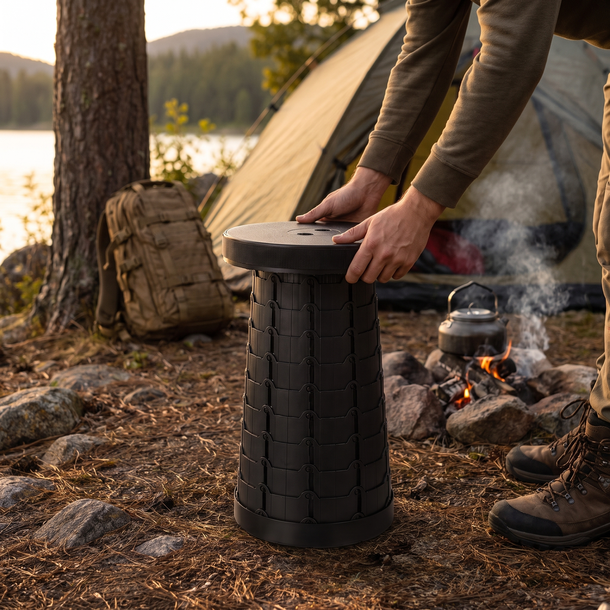 Retractable Stool Camping Portable Lightweight Design lifestyle