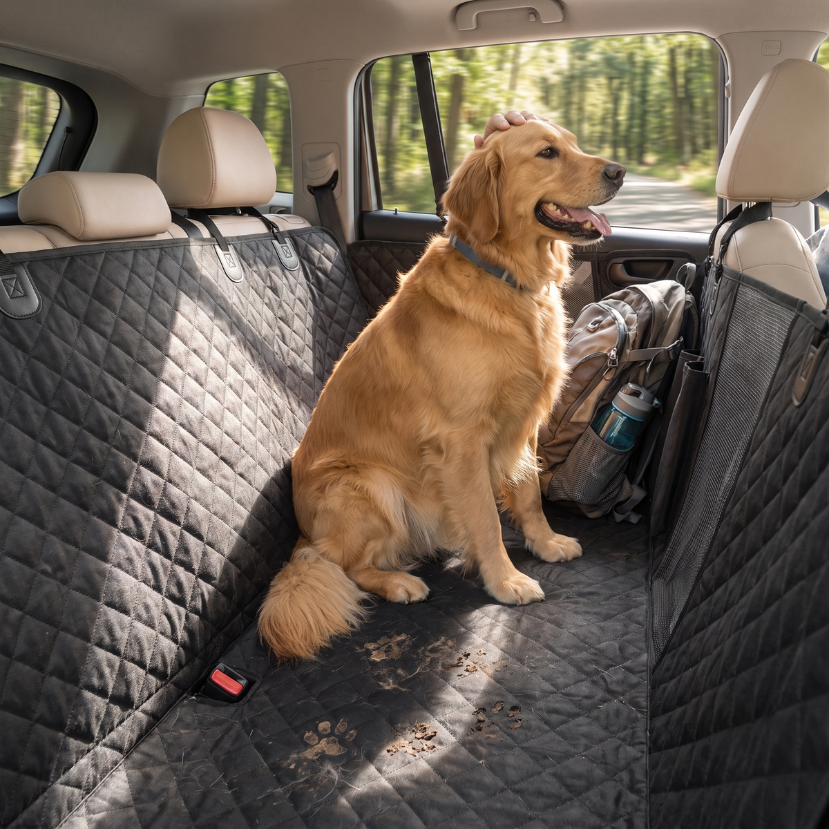 Waterproof Car Seat Cover Dog Adjustable Seat Protector lifestyle