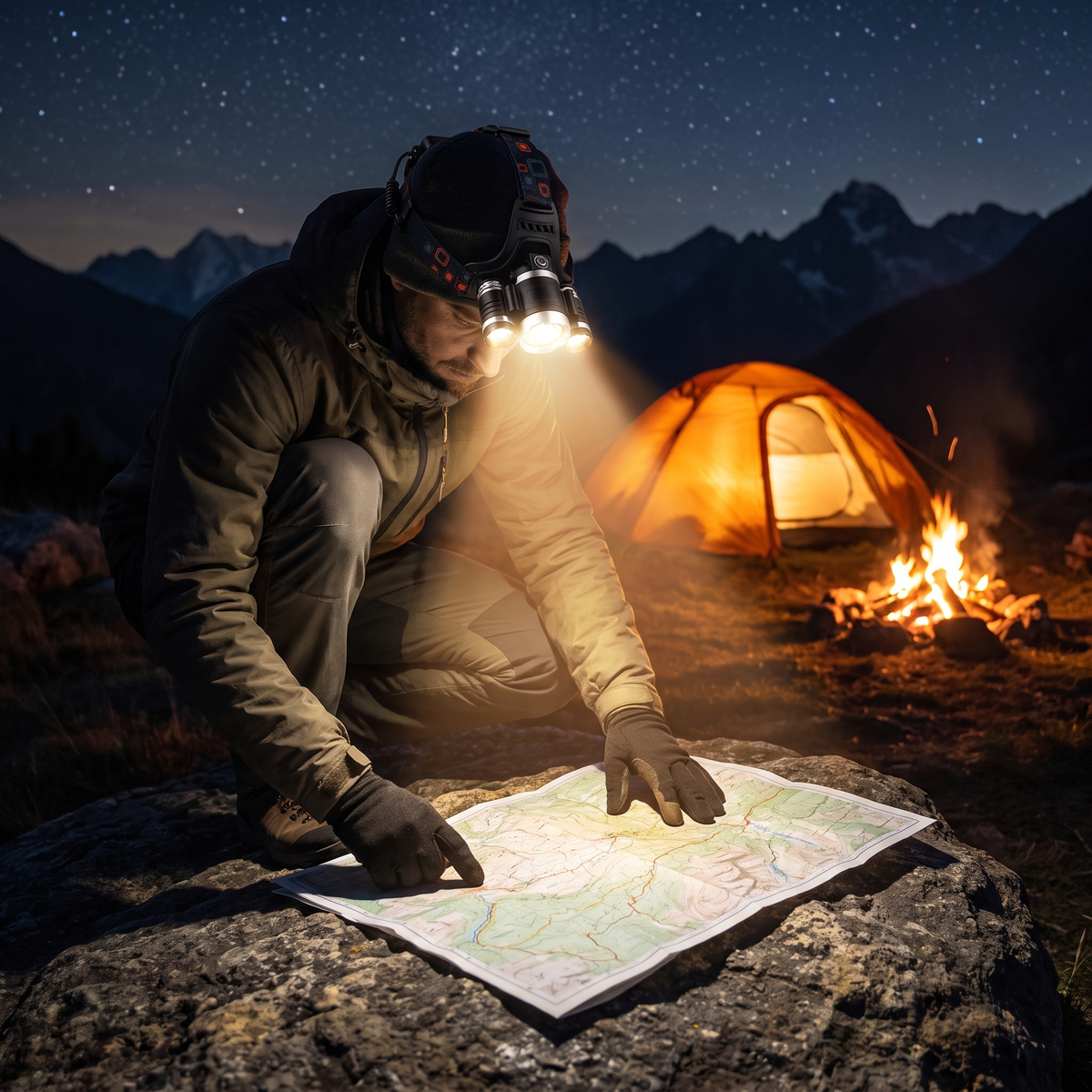 Rechargeable Headlamp LED Outdoor Adjustable Strap lifestyle
