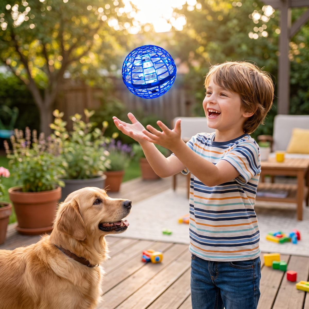 Rechargeable Flying Ball Toy LED Interactive Fun lifestyle