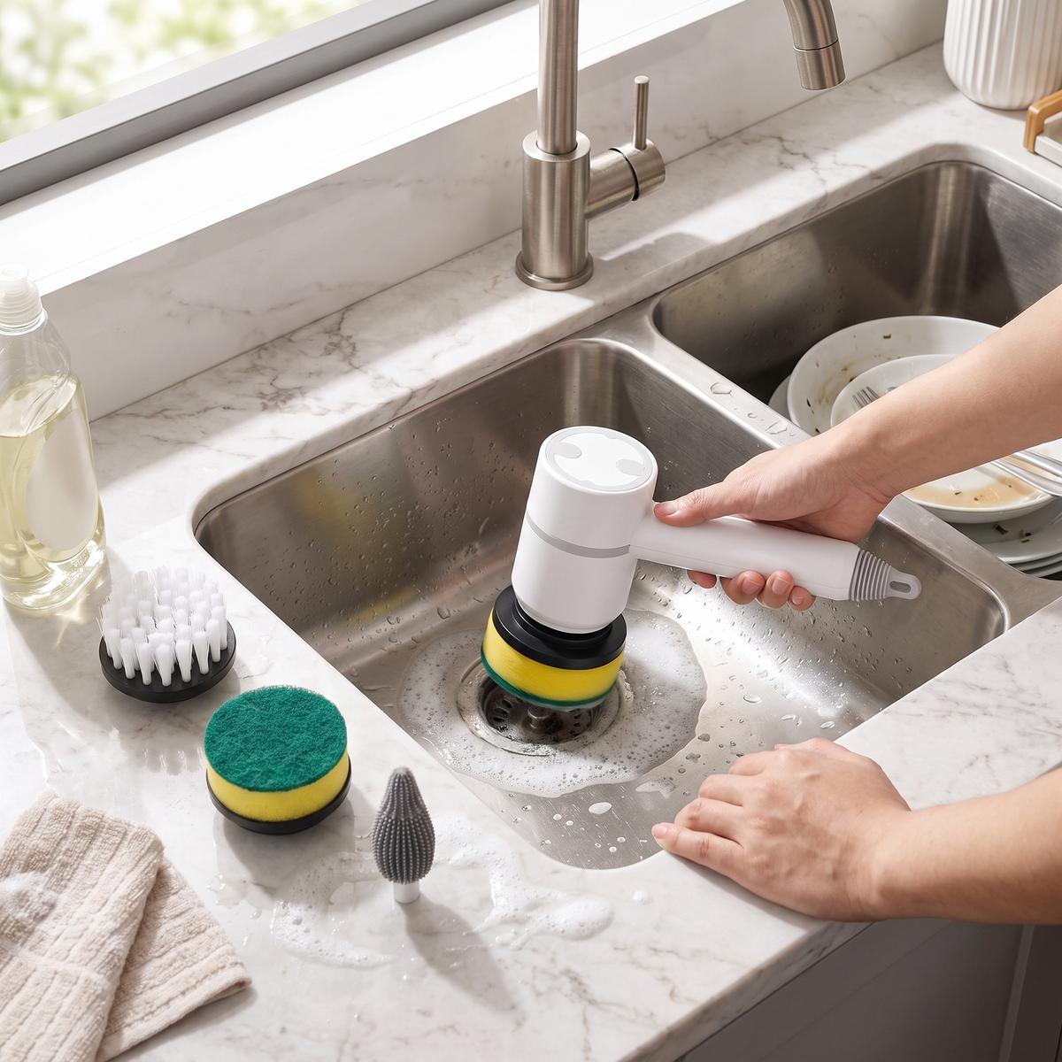 Multi Surface Electric Cleaning Brush Cordless Handheld lifestyle