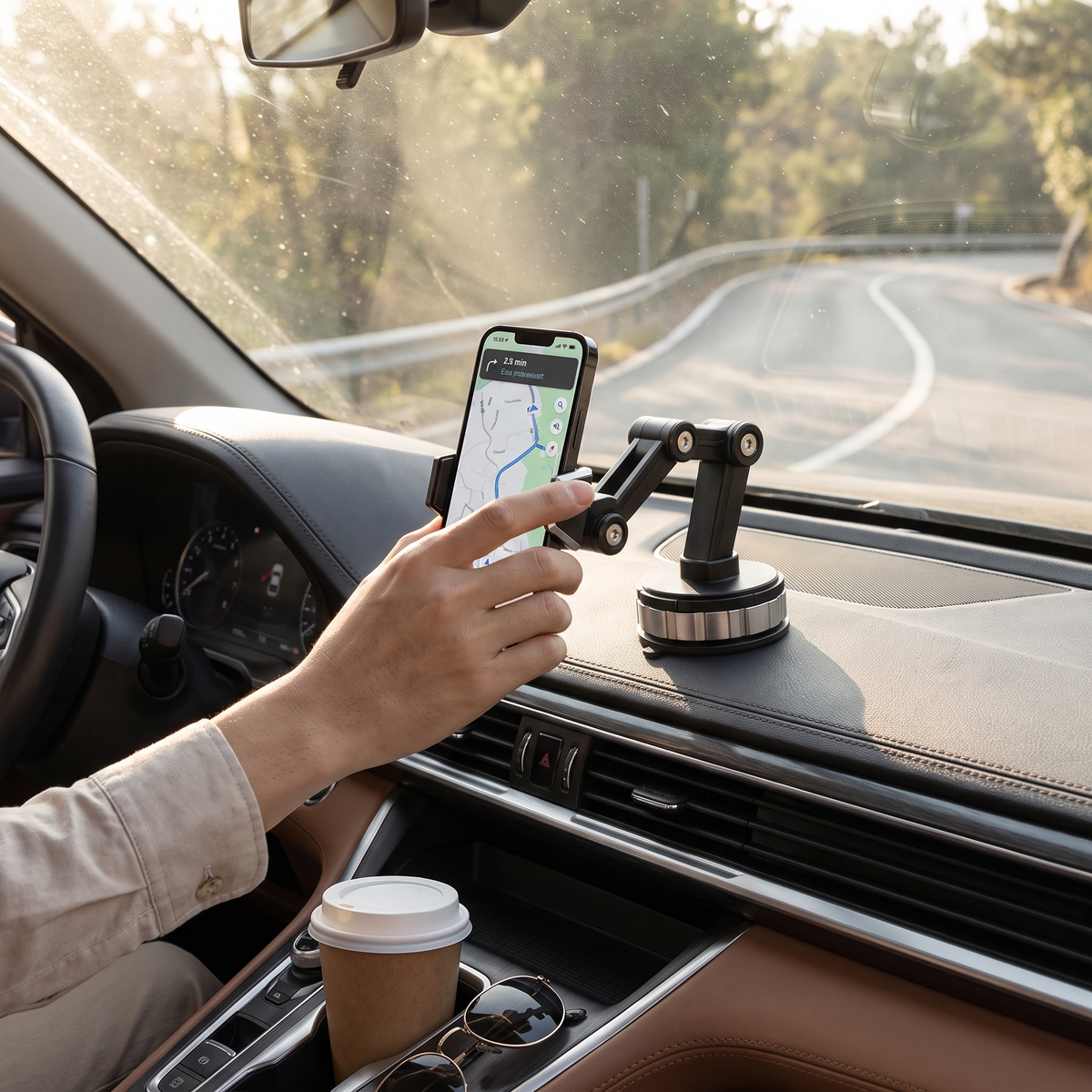 Car Phone Mount Adjustable Holder Dashboard Air Vent Clip lifestyle