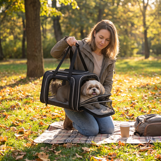 Breathable Mesh Pet Carrier Expandable Stress Free Travel lifestyle