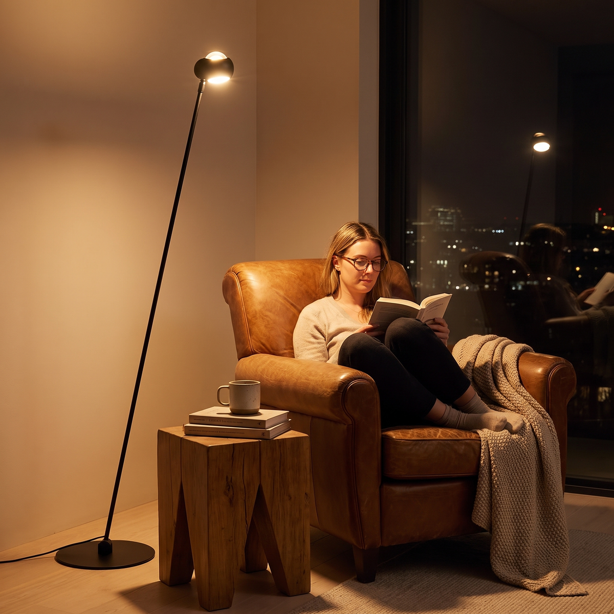 Dual Head Floor Lamp Modern Contemporary Adjustable Arch lifestyle
