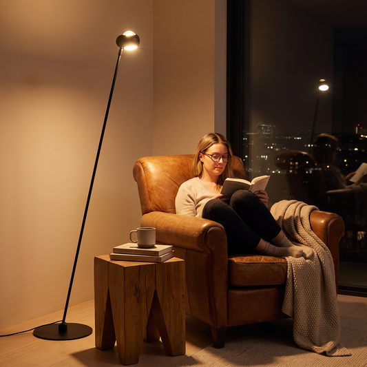Dual Head Floor Lamp Modern Contemporary Adjustable Arch lifestyle