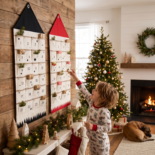 Personalized Christmas Countdown Calendar Fabric Design lifestyle