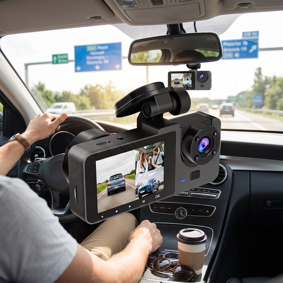 Wide Angle Dash Cam Dual Camera Motion Detection Features lifestyle