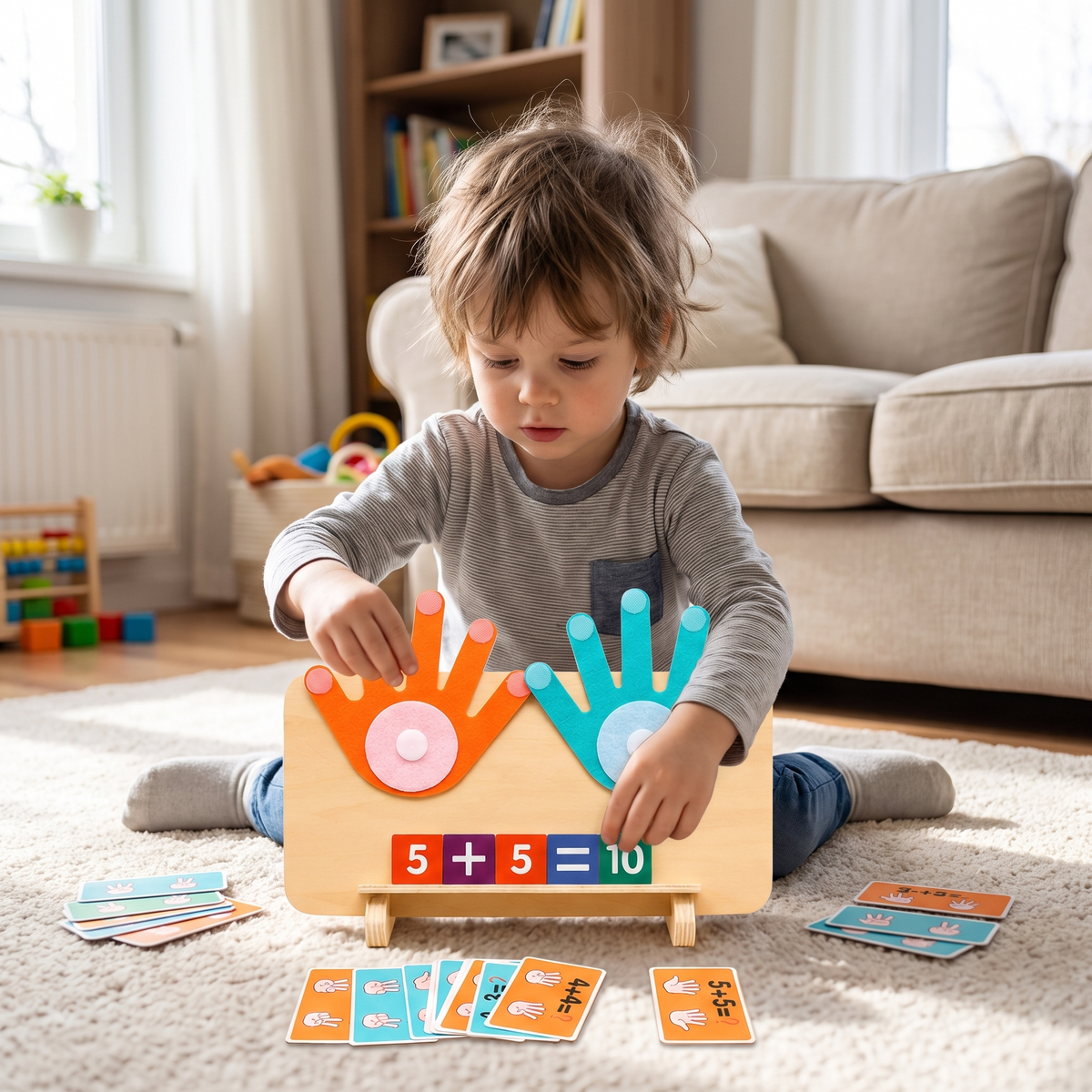 Finger Counting Game Wooden Toy Educational Toddler Fun lifestyle
