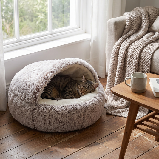 Pet Cave Bed Cozy Cat Cave Design Soft Comfort lifestyle