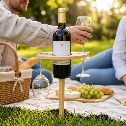 Foldable Wine Table Portable Picnic Outdoor Use lifestyle