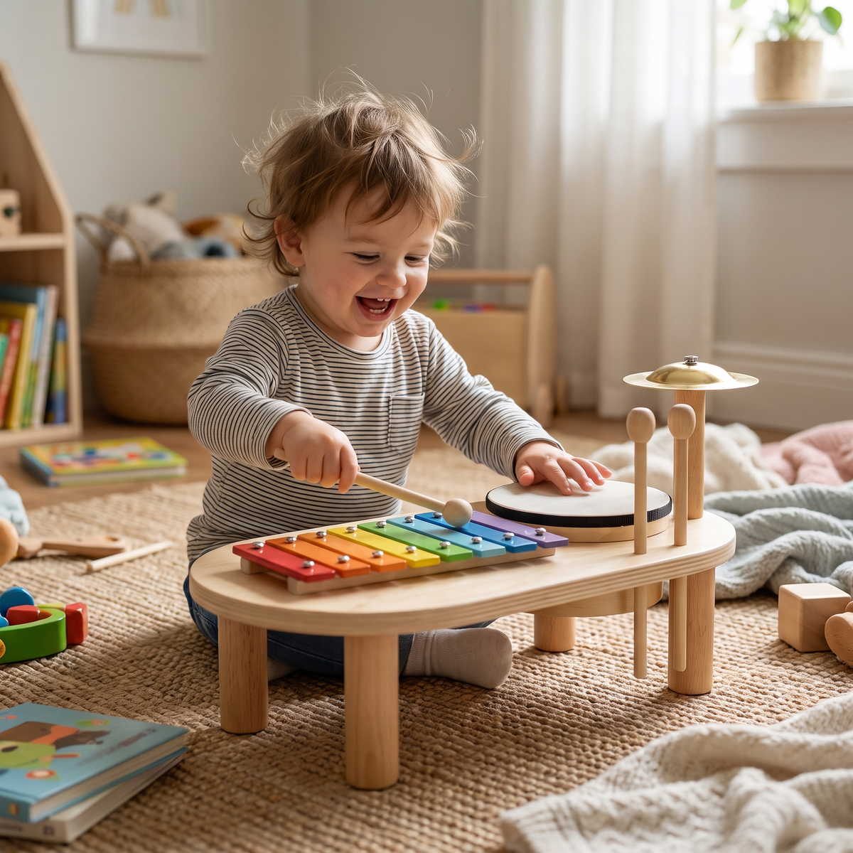 Wooden Toddler Music Set Exploration Play Station lifestyle