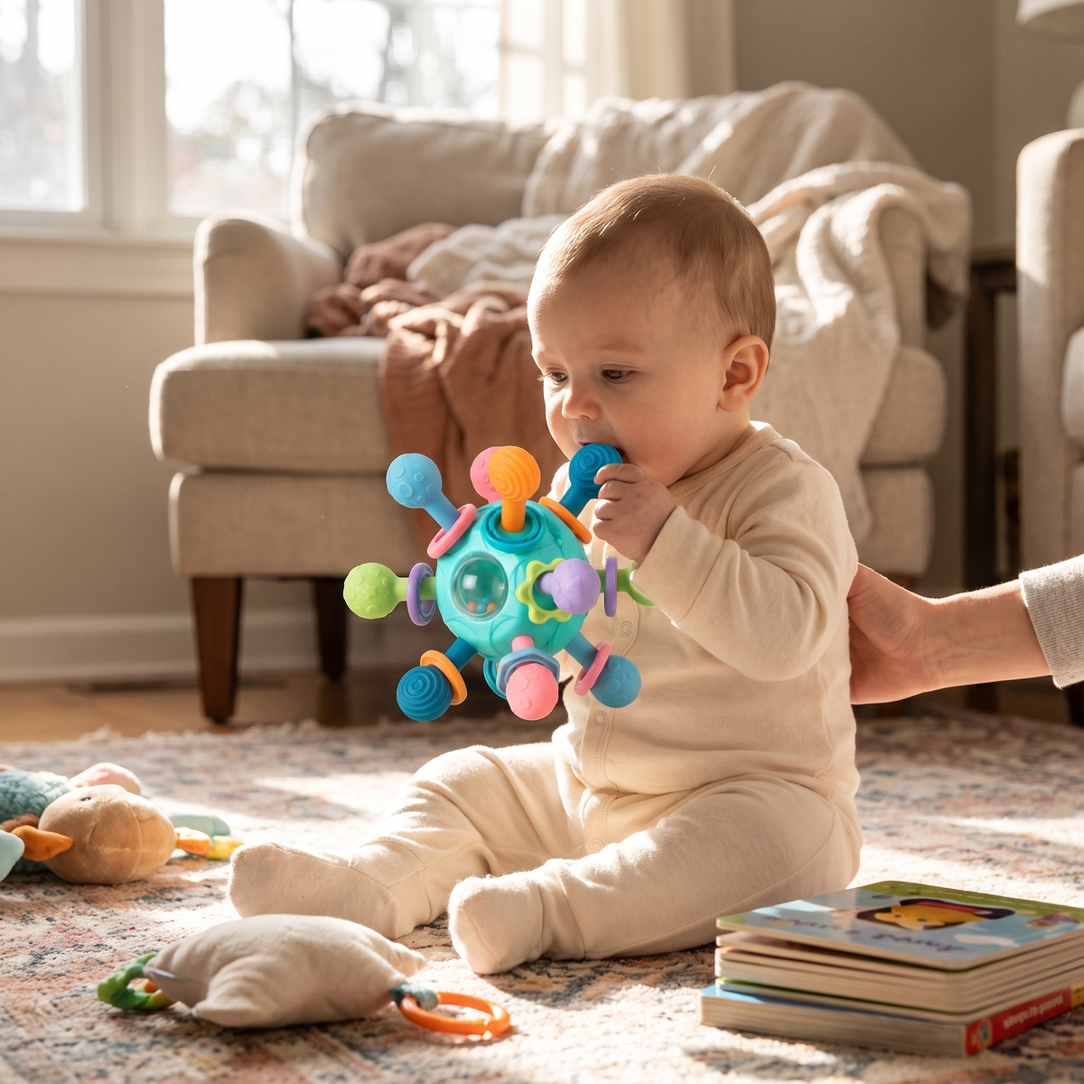 Sensory Ball Developmental Infant Toy Textured Rattle
