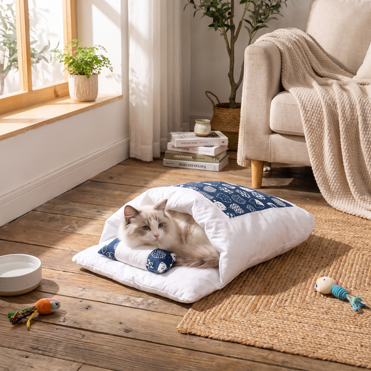 Cat Bed Pet Sleeping Bag Cozy Cave Design Indoor