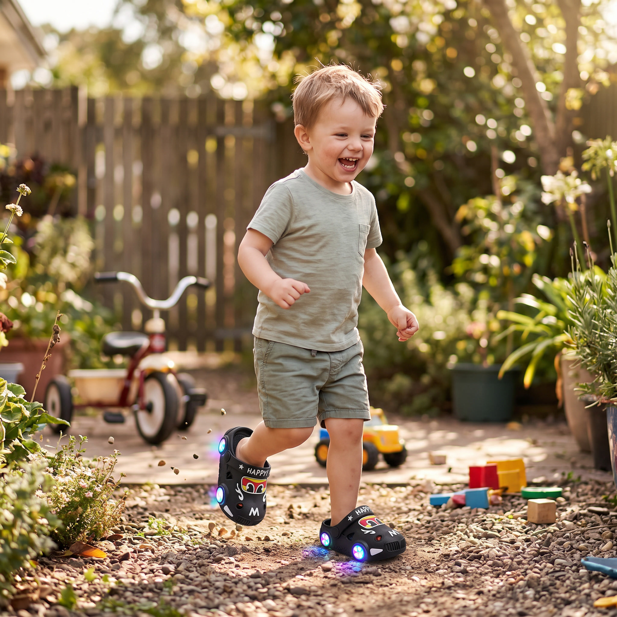 Children's Light Up Car Slippers Fun | Indoor Shoes