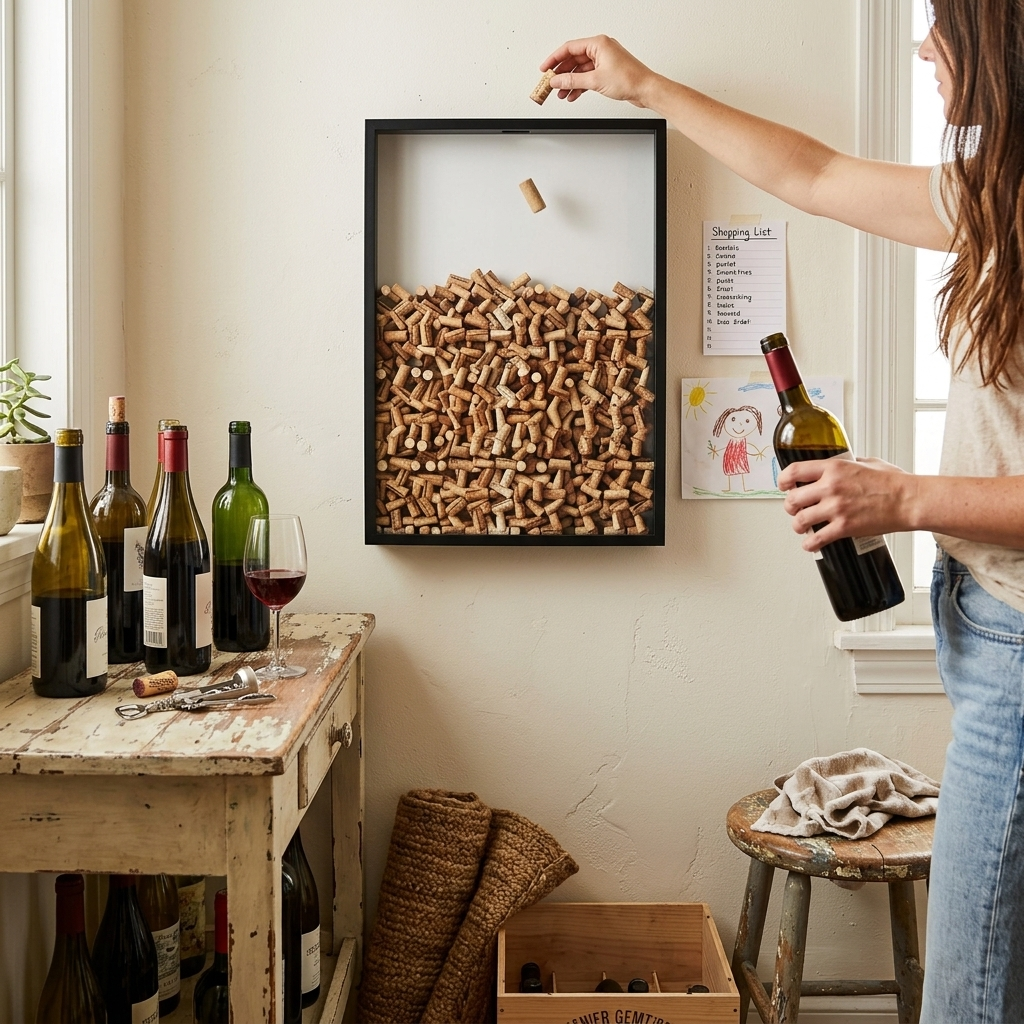 Wine Cork Frame Home Decor Stylish Wall Display Holder