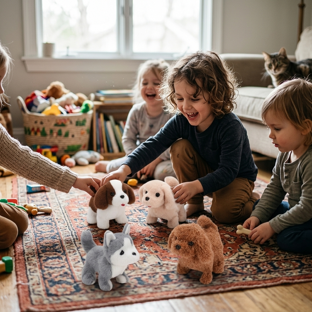 Interactive Dog Toy Robotic Plush Puppy Walking Arcade