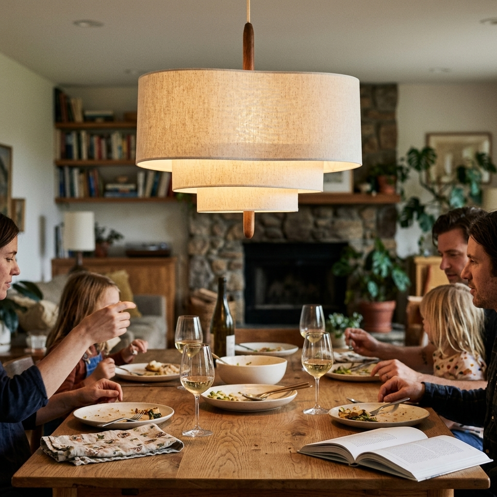 Strata Linen Pendant Light