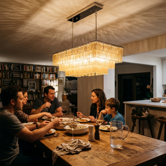 Shell Tiered Rectangle Chandelier