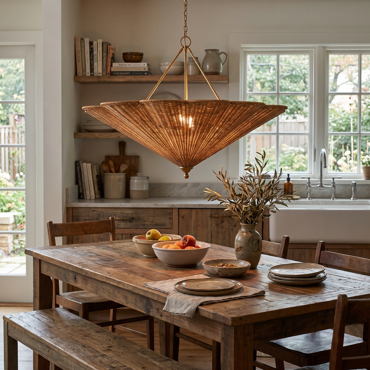 Soleil Rattan Umbrella Pendant