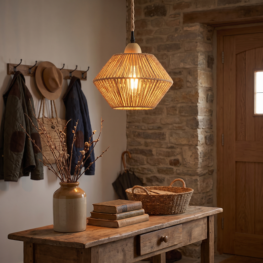 Jute Lantern Pendant & Flush Mount